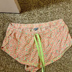 Floral Print Shorts with Neon Accents